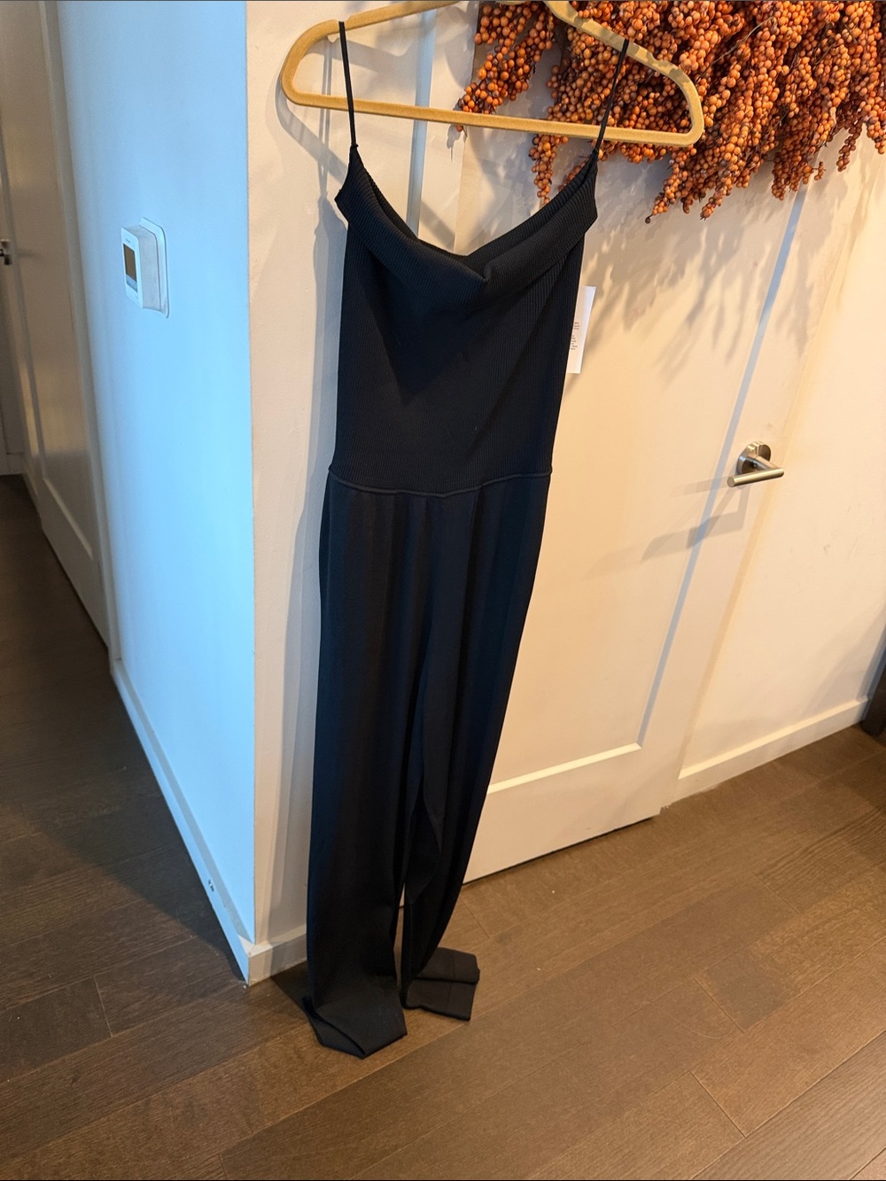 GAP Black Spaghetti-Strap Wide-Leg Jumpsuit